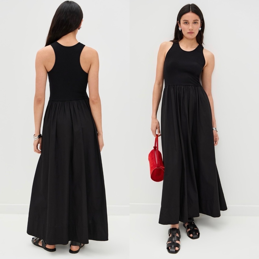 NWT Enza Costa Cotton Resort Tank Dress in Black Size Small $325